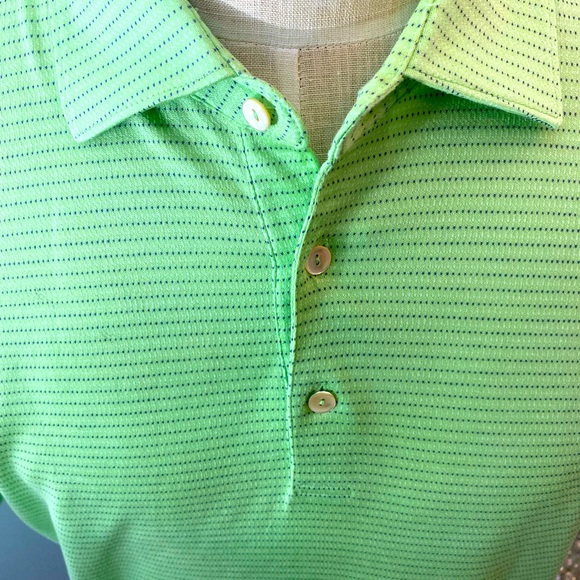 Peter Millar Designer Polo Golf Shirt in size Large. Bright Green. - Picture 3 of 5